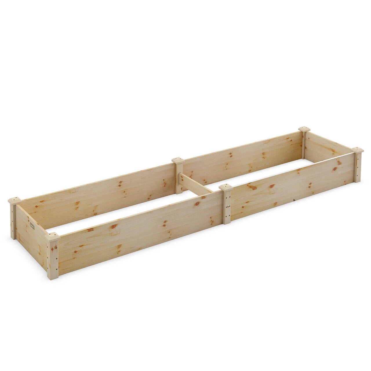Natural Fir Wood Raised Garden Bed 95 Inch Outdoor Planter Box for Vegetables Herbs